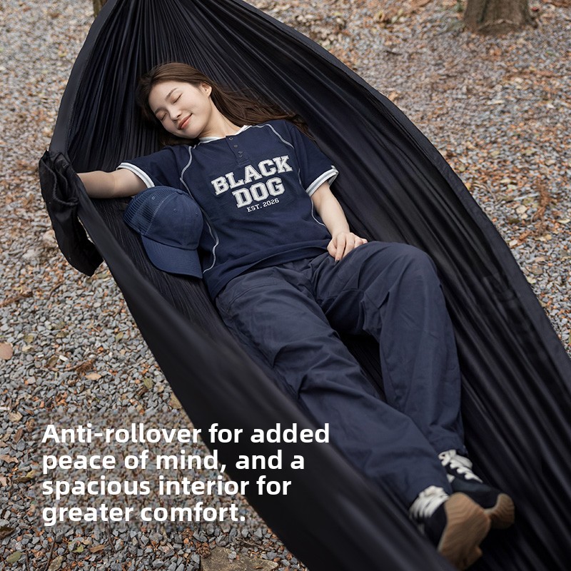 Outdoor Camping Hammock - Hamaca de paracaídas de color negro