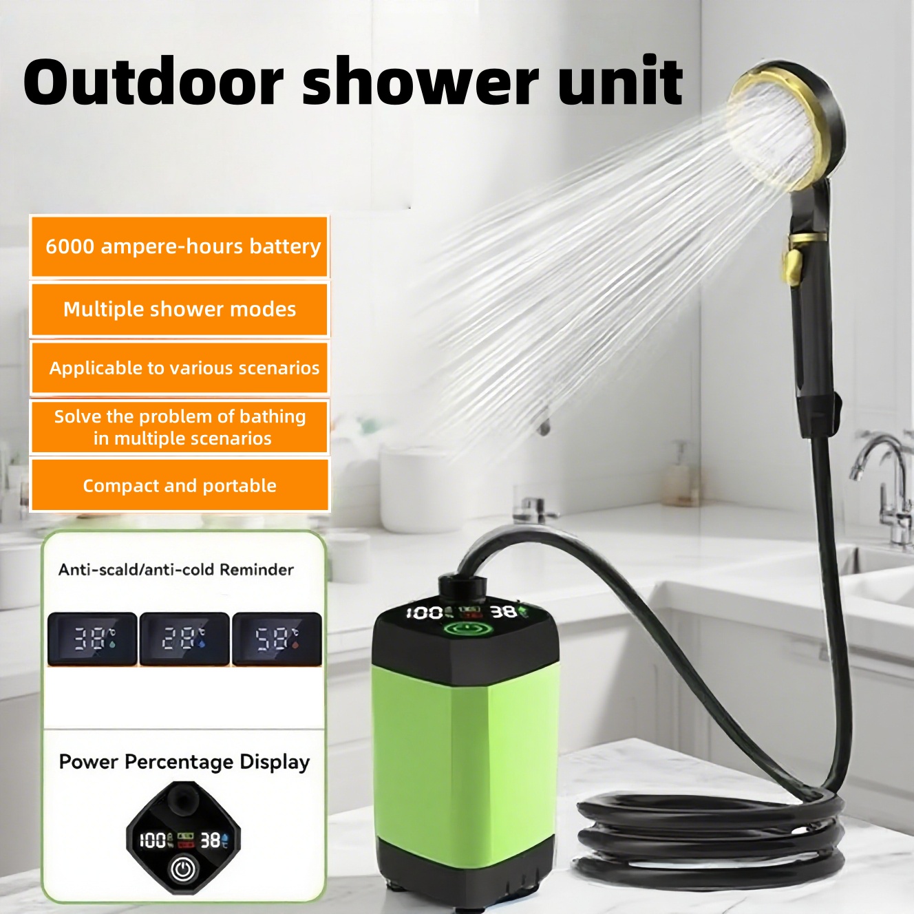 Outdoor Camping Accessories - Unidad de Ducha Eléctrica Portátil para