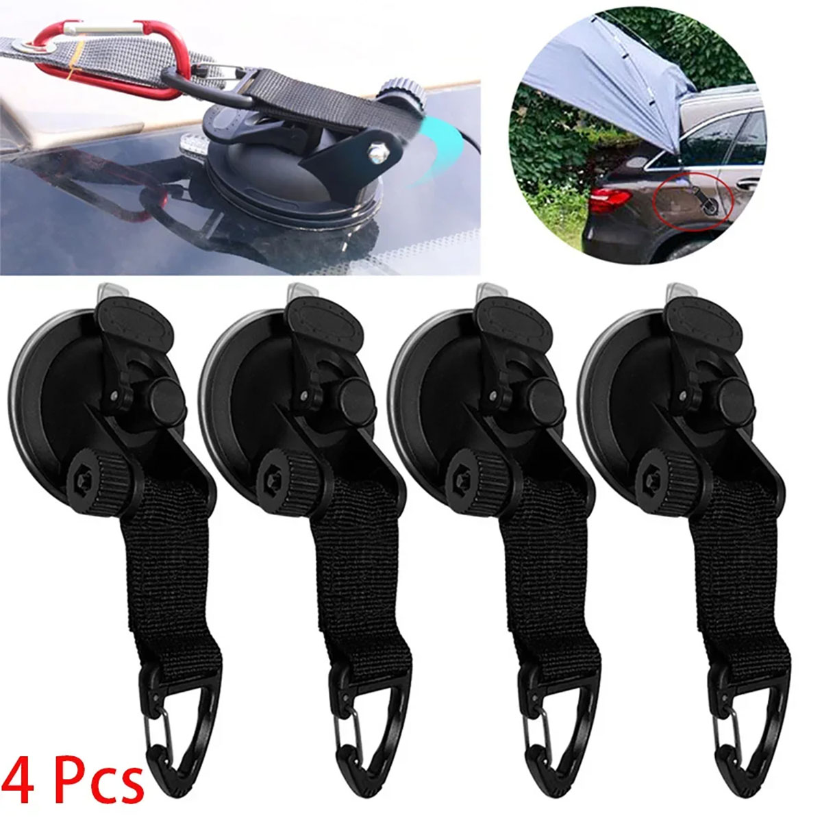 Camping Zelt Outdoor - 1/4PCS Ganchos de Succión Redondos/Triangulares para