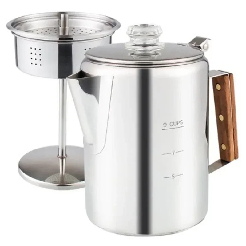 Camp Percolator Coffee - Cafetera de Acero Inoxidable para Camping