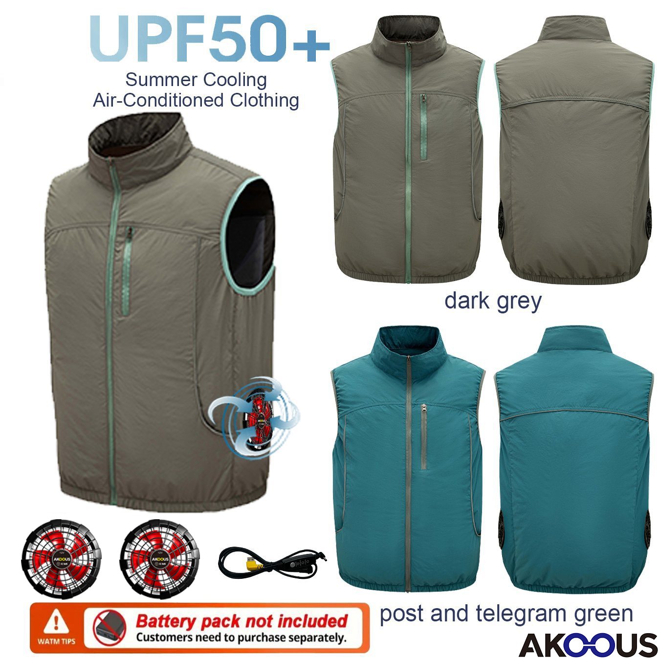 Outdoor Camping Air Conditioner - Chaleco Refrigerante USB 12V 5V sin