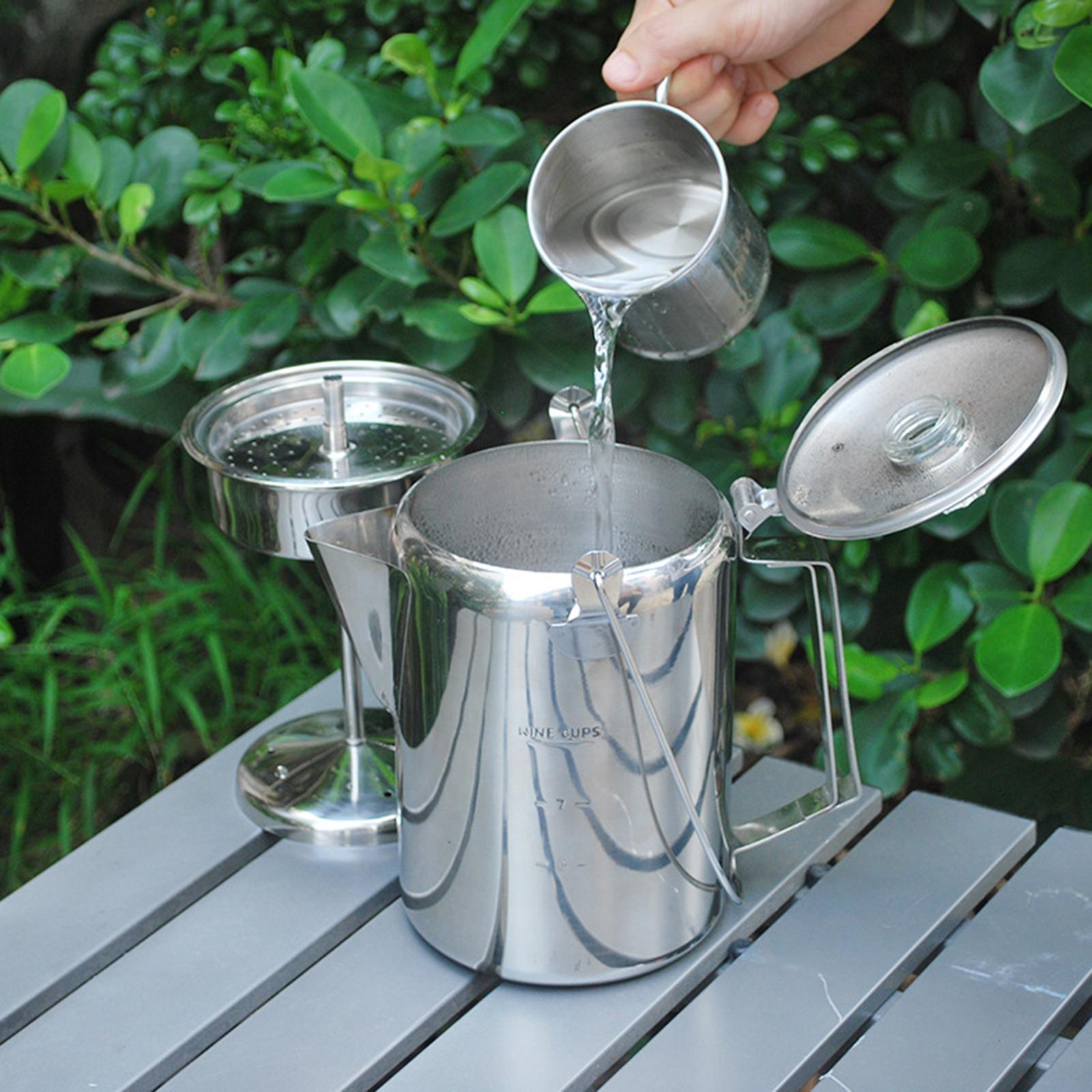 Camp Percolator Coffee - Cafetera de Acero Inoxidable para Acampar