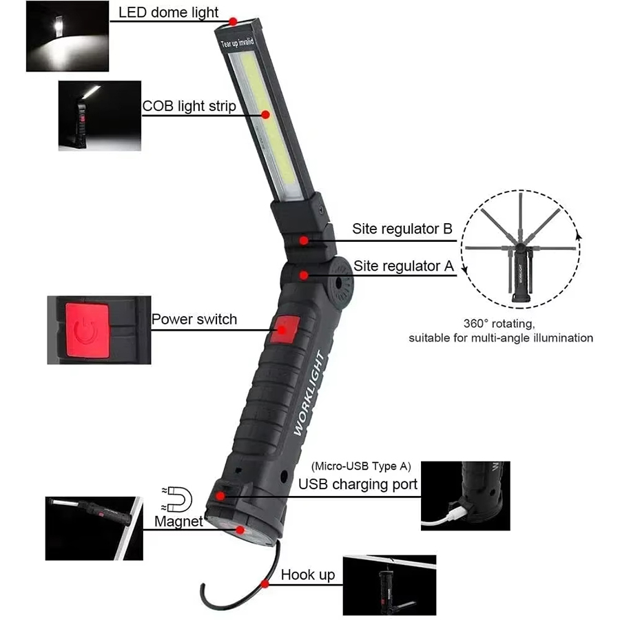 Linterna LED portátil con ganc - Outdoor Camping Accessories reseña y precio
