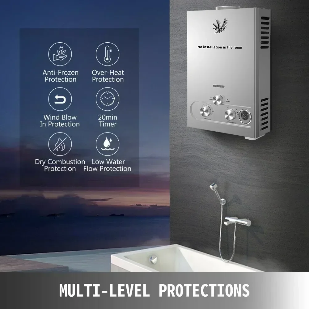 SIHAO 12L 16L 18L GPM LPG Gas  - Outdoor Camping Water Heater reseña y precio