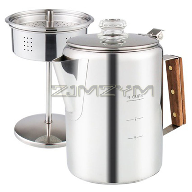 Cafetera de acero inoxidable d - Camp Percolator Coffee reseña y precio
