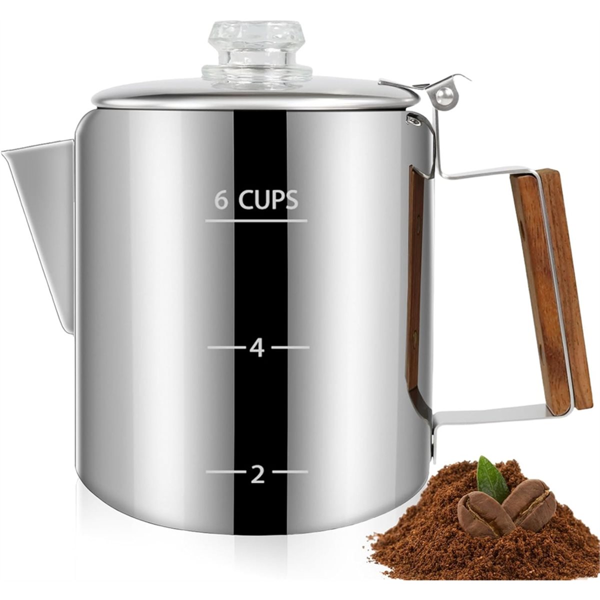 Cafetera de acero inoxidable 3 - Camp Percolator Coffee reseña y precio